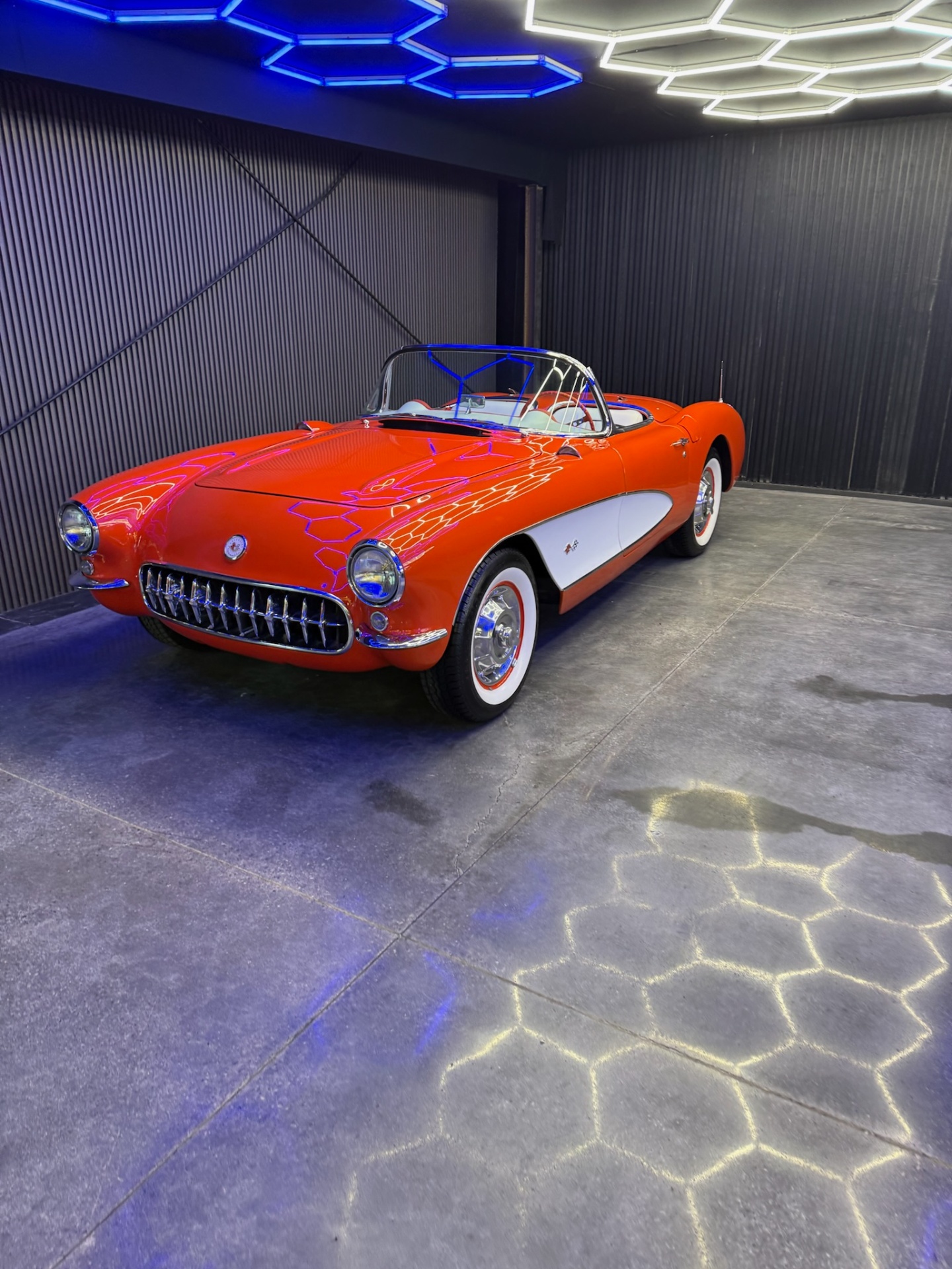 Orange Corvette in ATP showroom
