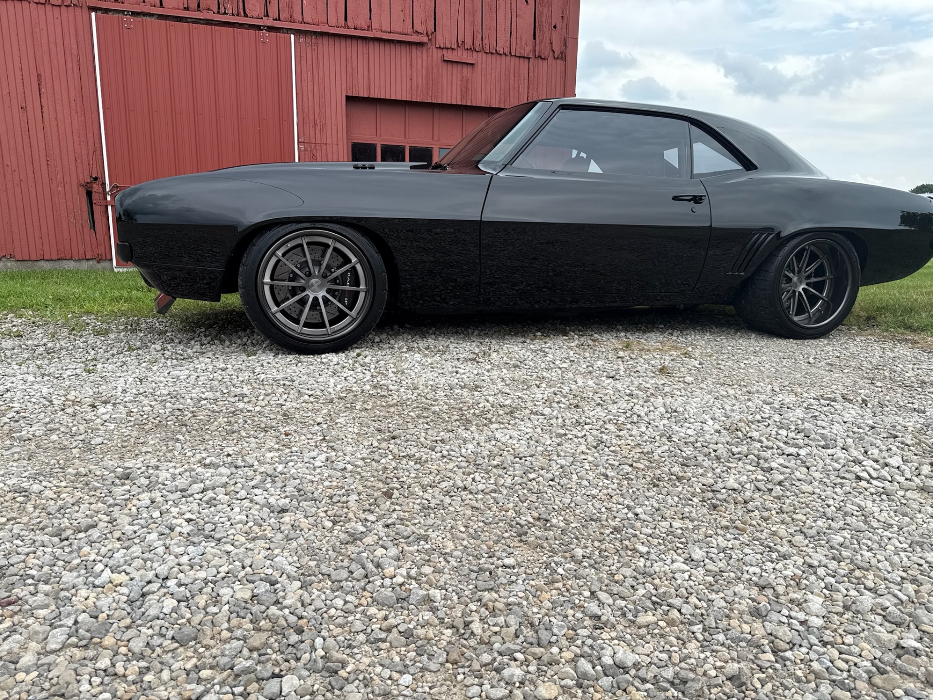 Completed black Camaro paint finish