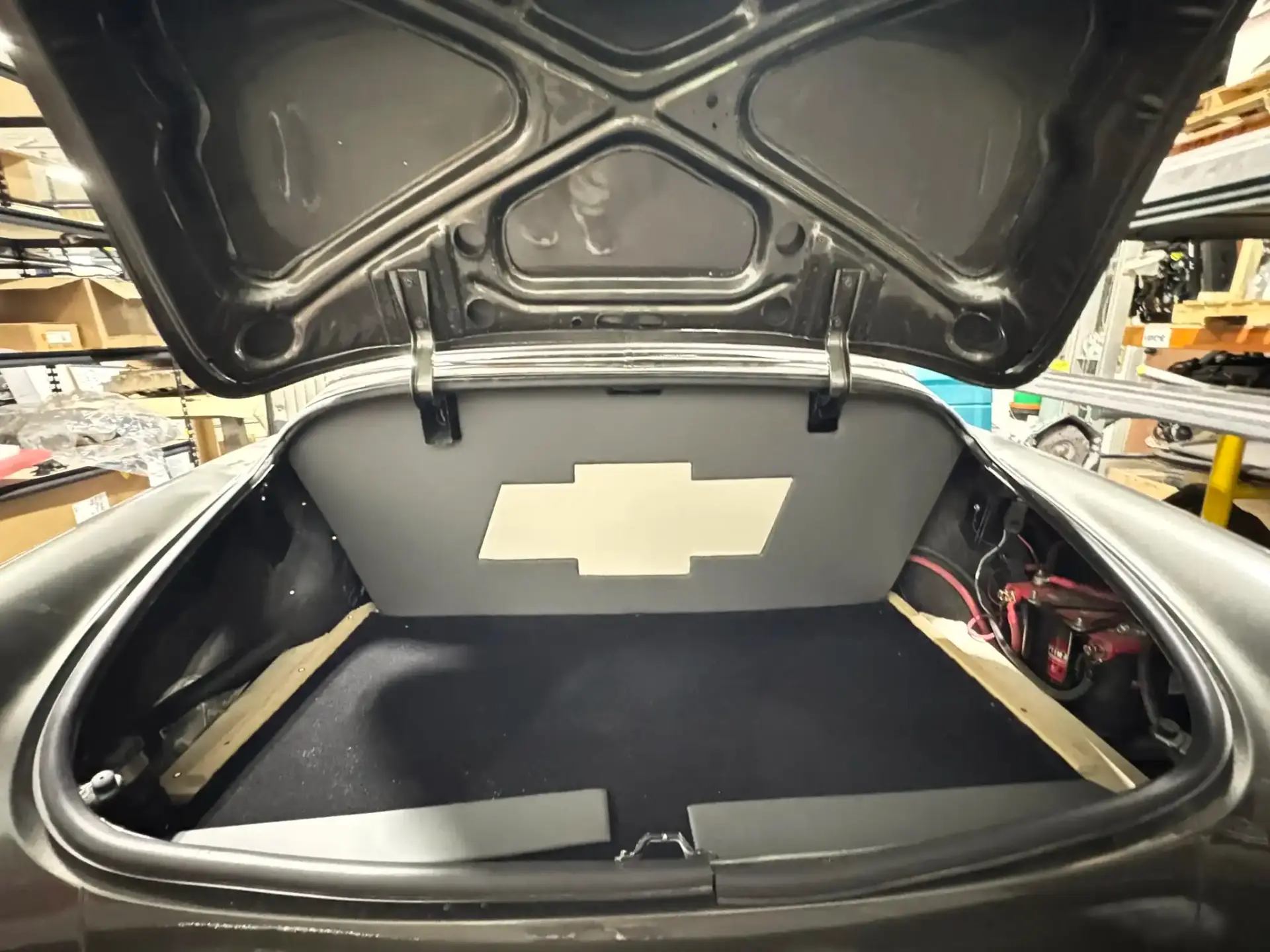 Custom trunk build with Chevy bowtie logo